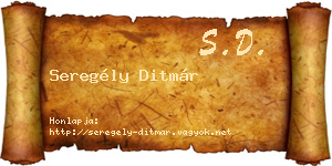 Seregély Ditmár névjegykártya